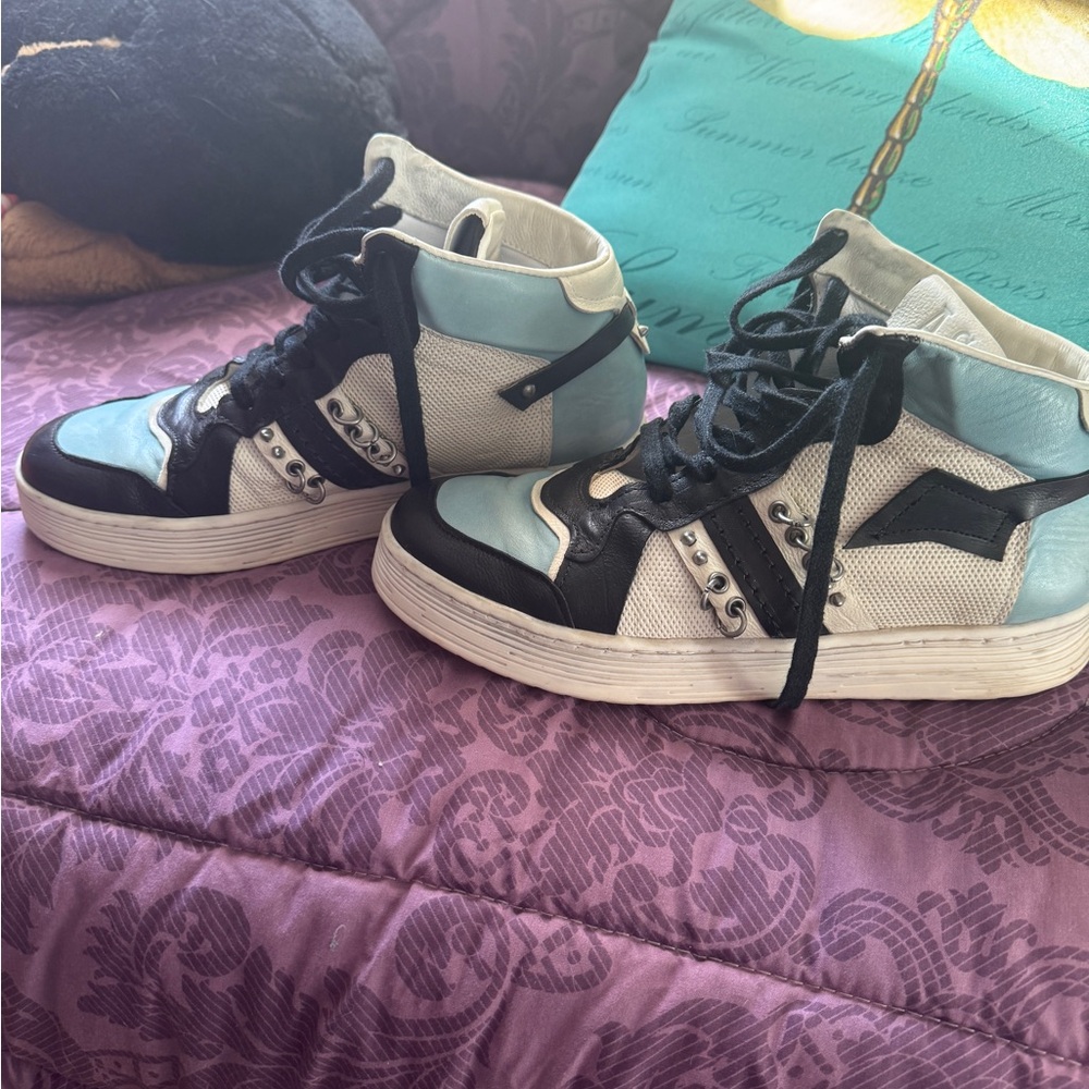 A.S. 98 punk rock sneakers sz 39. Blue black and white. EUC